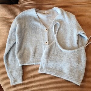 Soft Cropped Cardigan Sweater Set